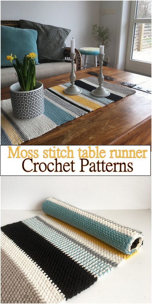 Moss stitch table runner