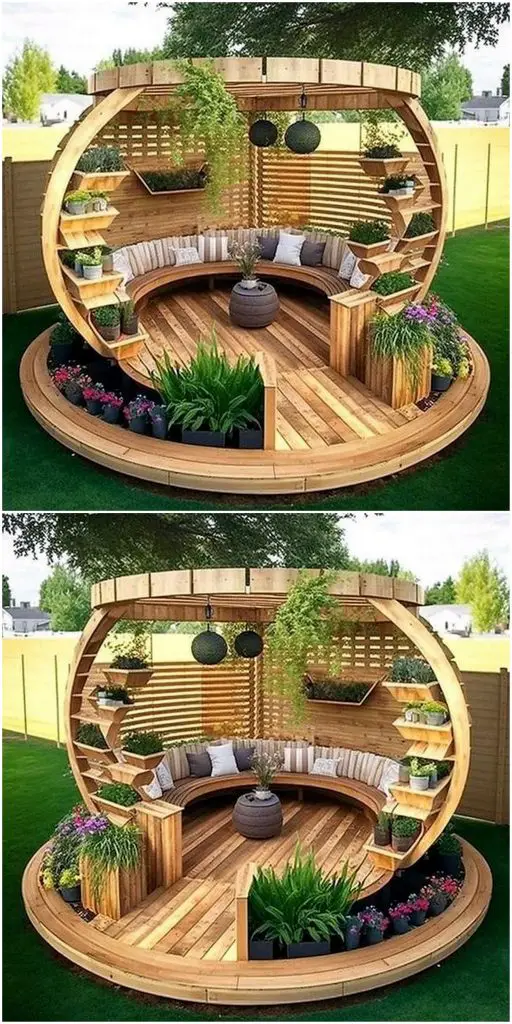 Wooden garden seating ideas for comfortable outdoor lounging