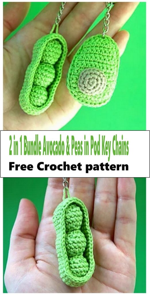 2 in 1 Bundle Avocado & Peas in Pod Key Chains