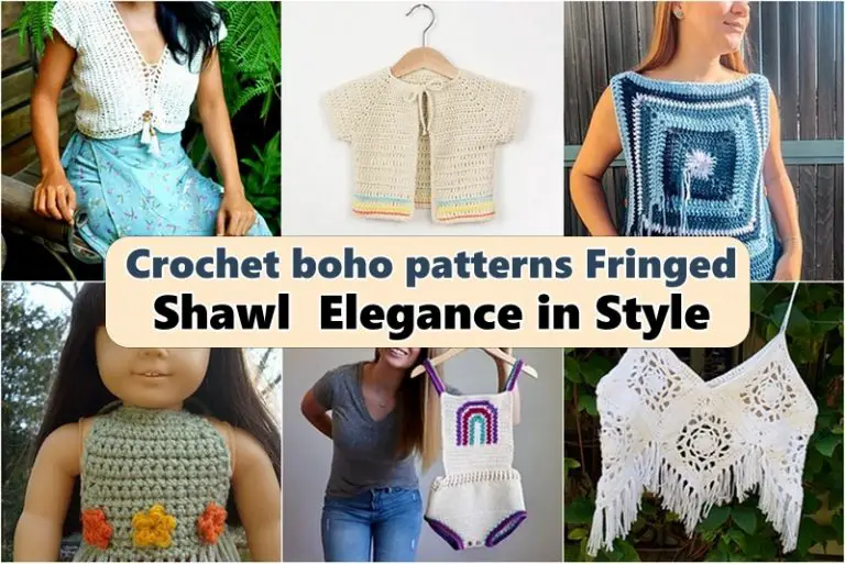 Crochet boho patterns Fringed Shawl  Elegance in Style