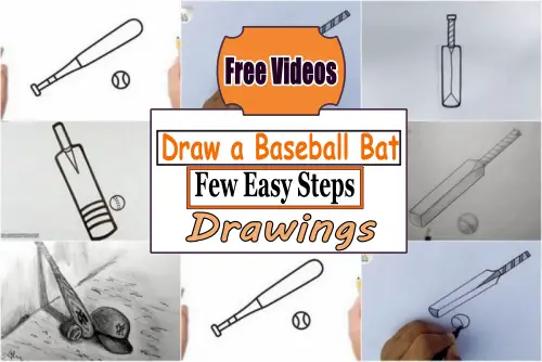 Few Easy Steps Baseball Bat Drawings – Draw a Baseball Bat
