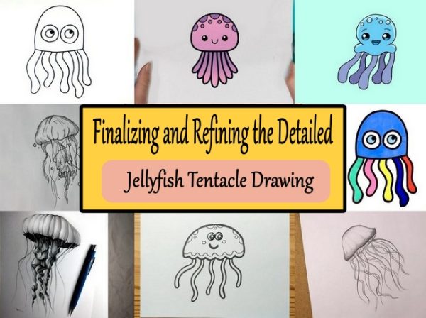 Finalizing and Refining the Detailed Jellyfish Tentacle Drawing