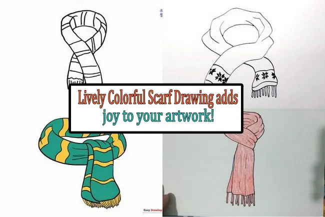 Lively Colorful Scarf Drawing adds joy to your artwork!