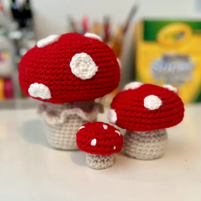 Free Crochet Mushroom Tutorial Diverse Color Choices
