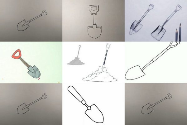 Drawing a Shovel Step-by-Step Instructions for Beginners