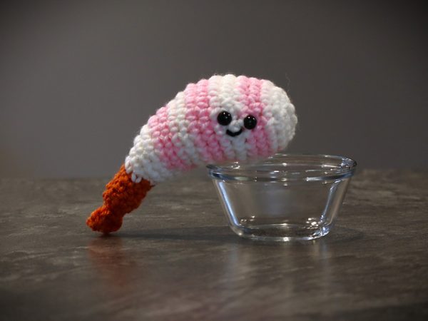 Amigurumi Charm Shrimp Decore Crochet Project