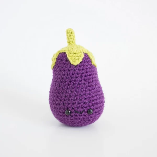 Adorable Eggplant Amigurumi for Decor or Play