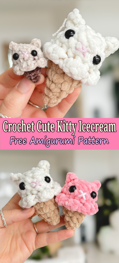Crochet Cute Kitty Icecream