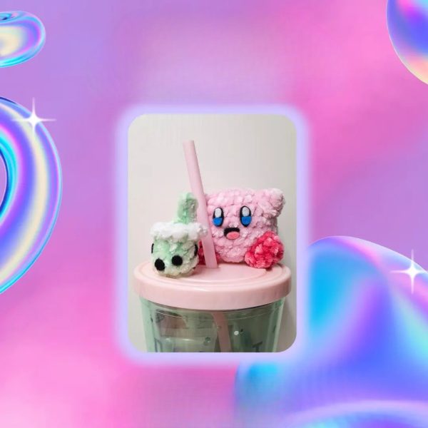Free Crochet Kirby with Matcha Bubble Tea Pattern