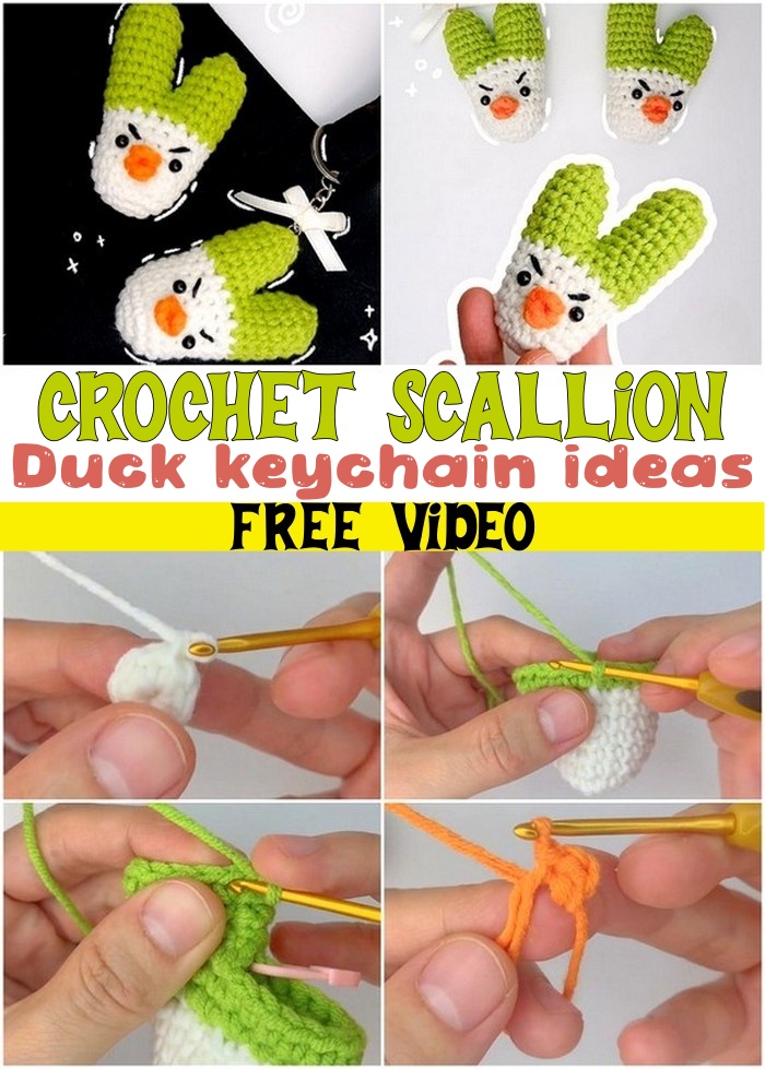 Crochet Scallion Duck keychain ideas