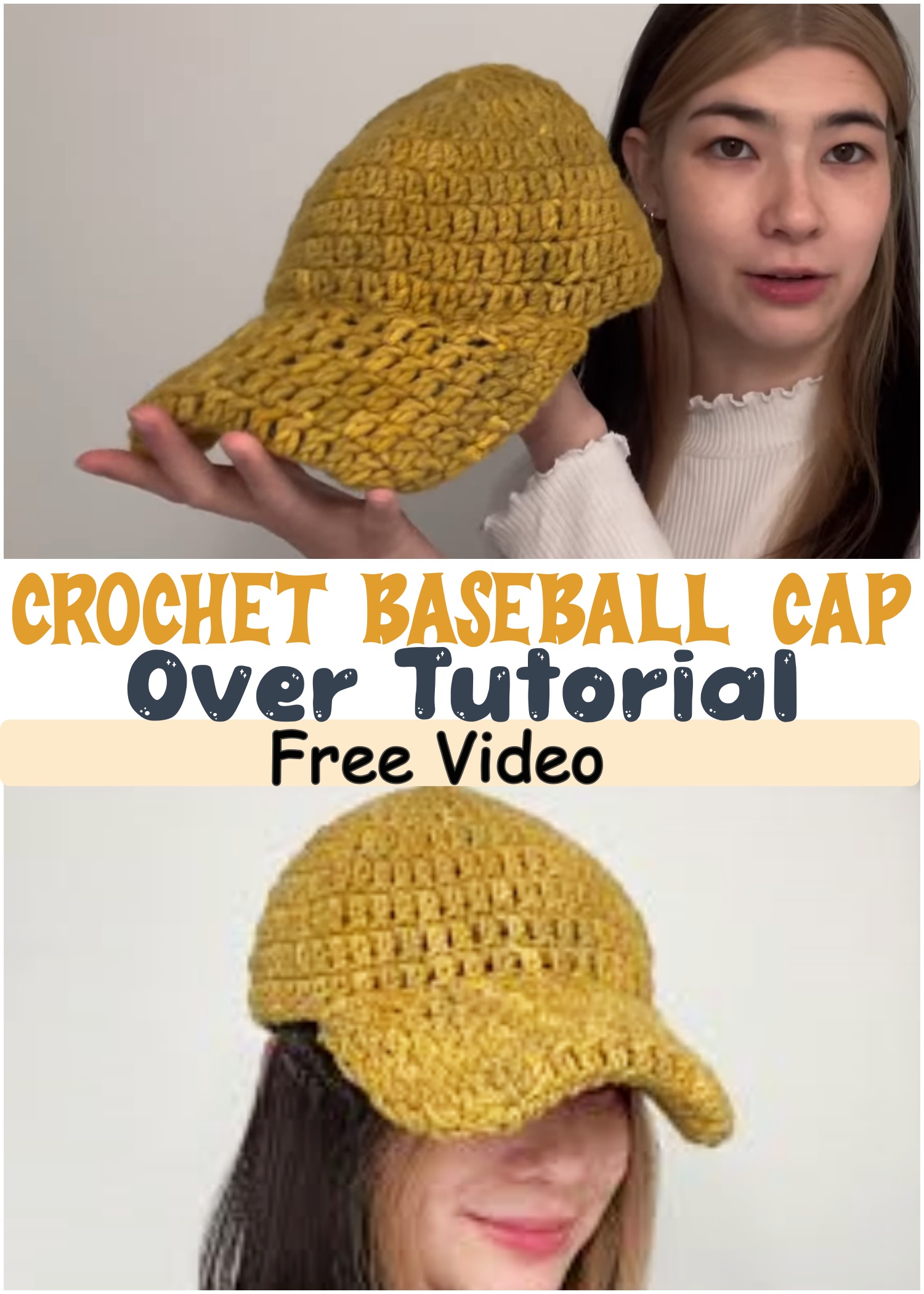 Crochet Baseball Cap Over Tutorial