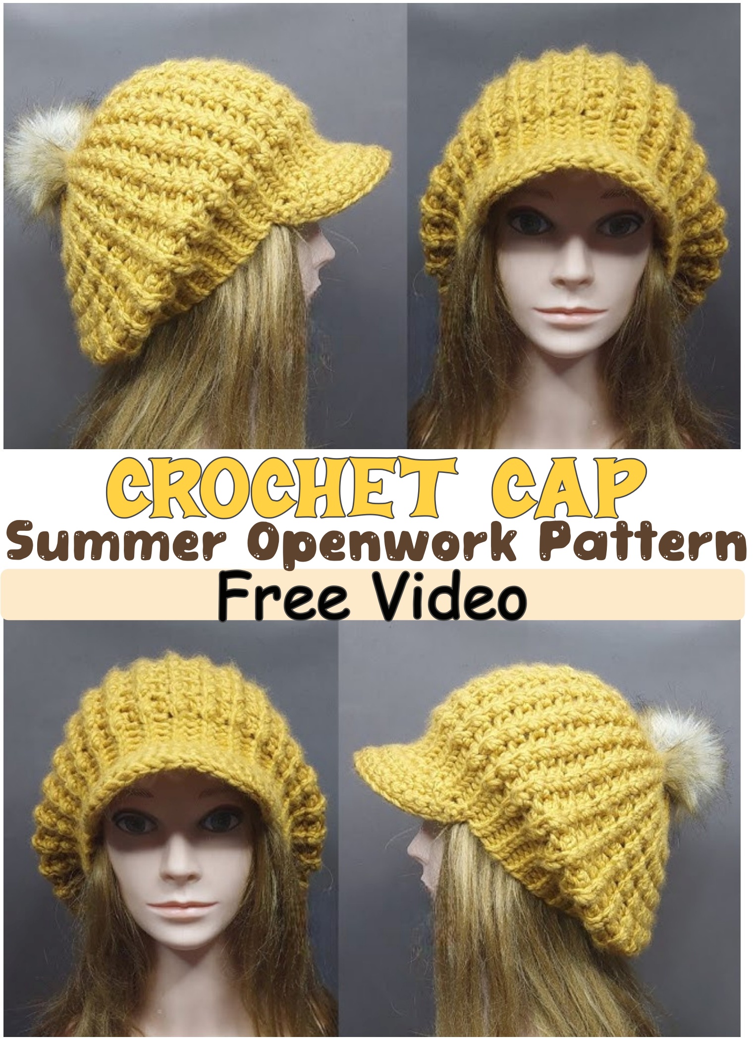 Crochet Cap Summer Openwork Pattern