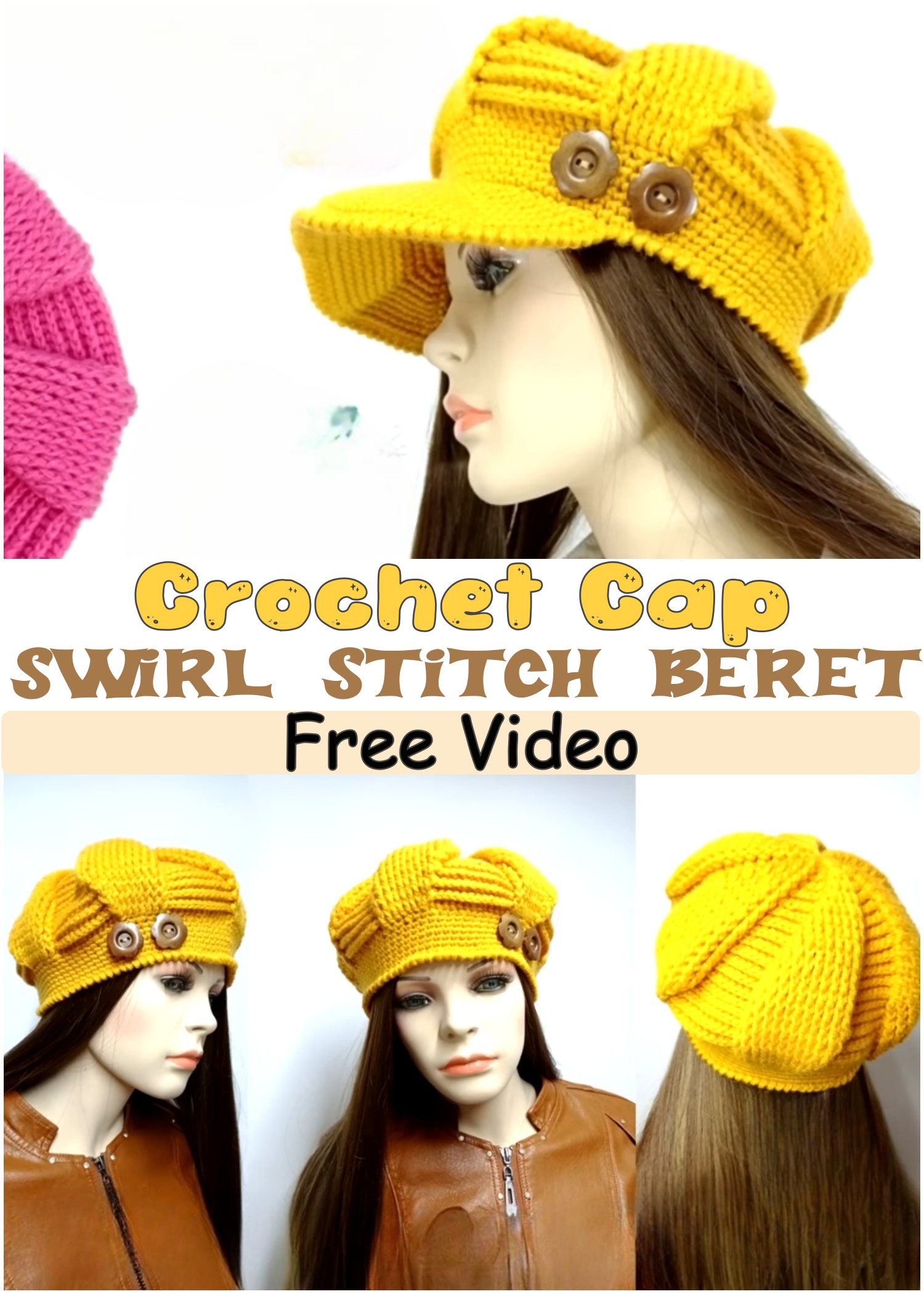 Crochet Cap Swirl Stitch Beret