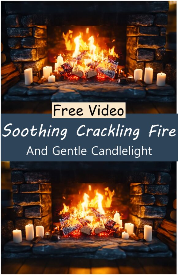 Soothing Crackling Fire And Gentle Candlelight
