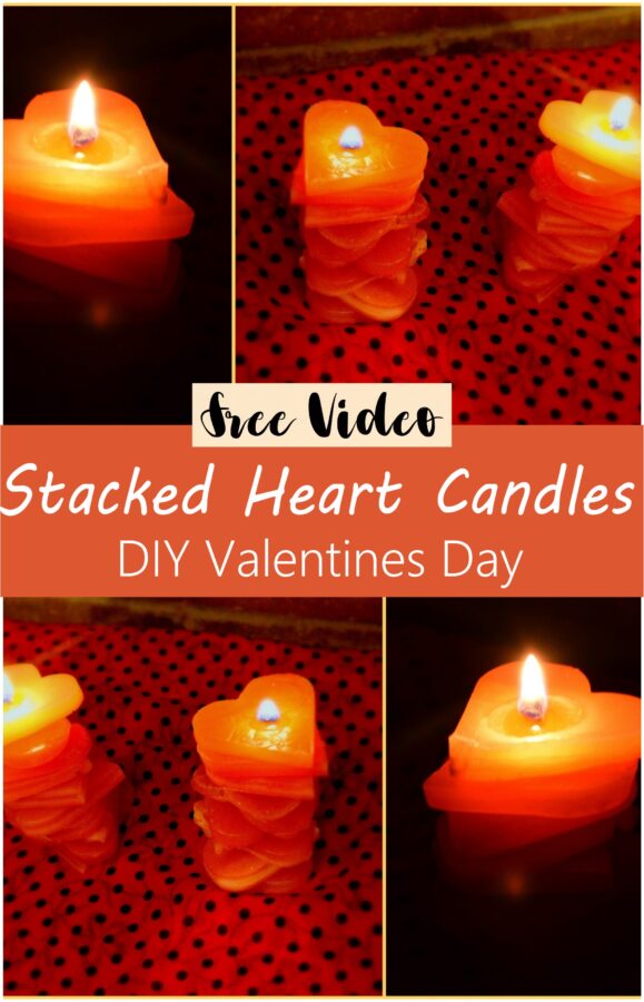 Stacked Heart Candles DIY Valentines Day 