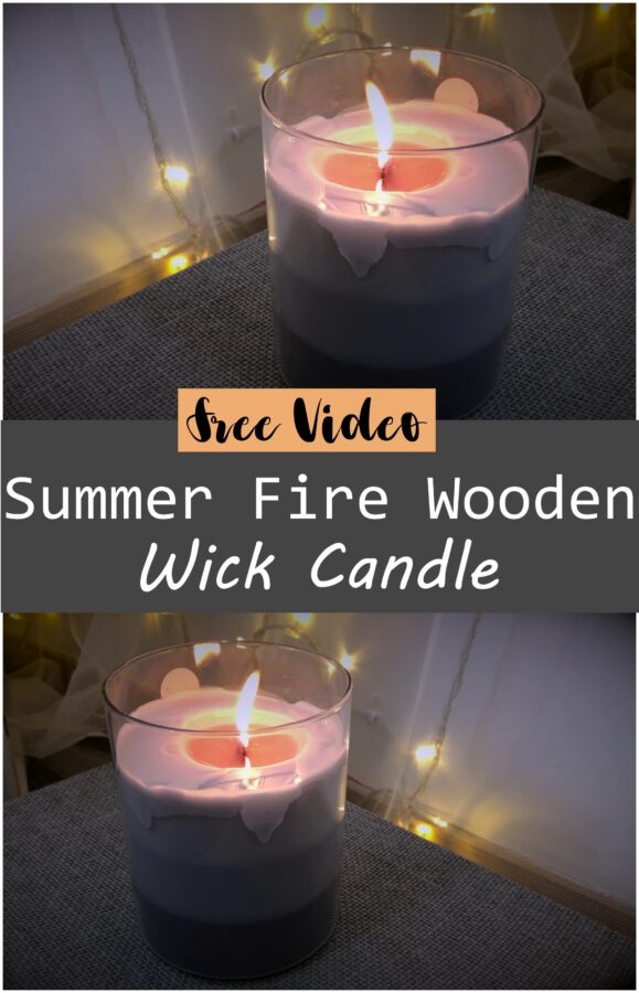 Summer Fire Wooden Wick Candle