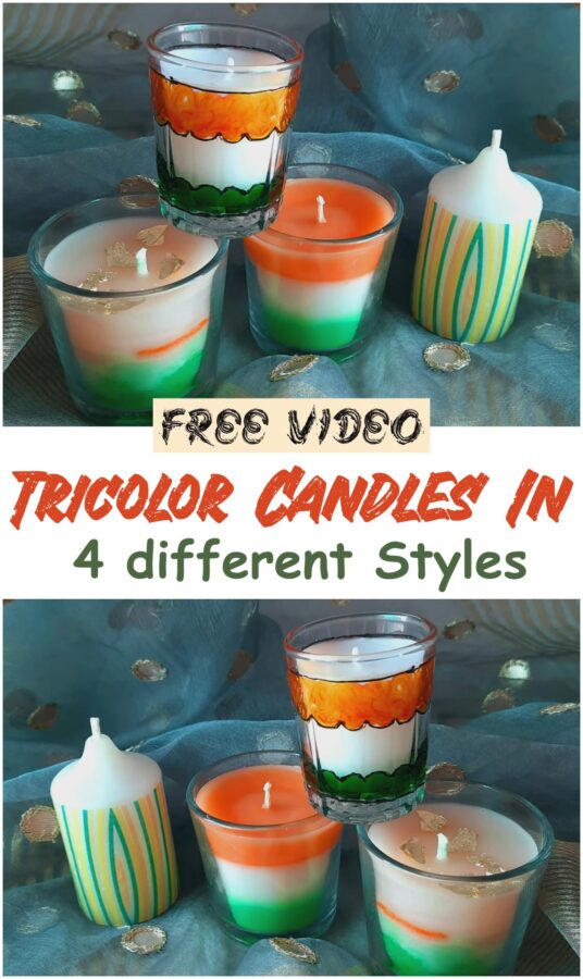 Tricolor Candles In 4 different Styles