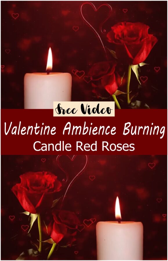 Valentine Ambience Burning Candle Red Roses