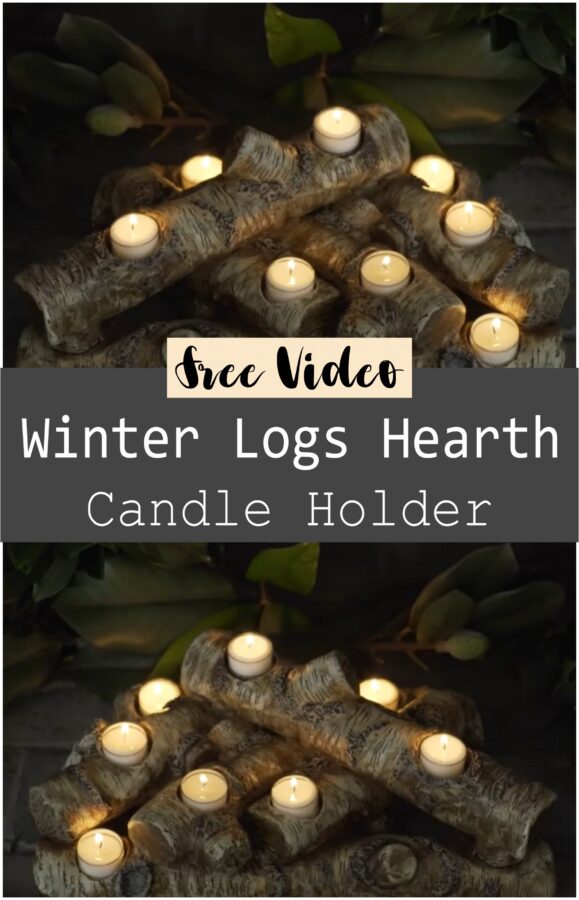 Winter Logs Hearth Candle Holder