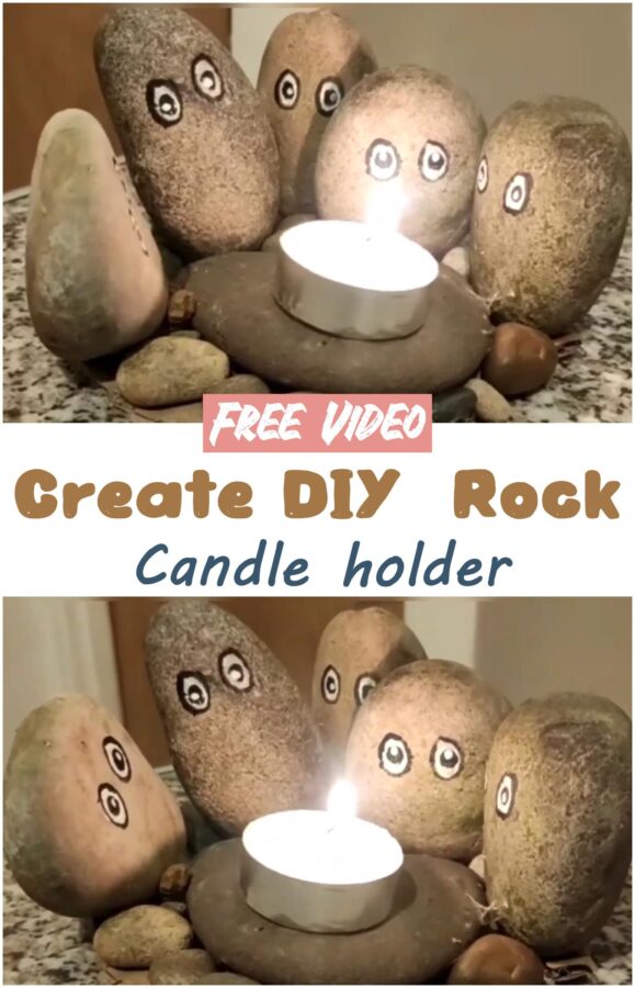 Create DIY  Rock Candle holder