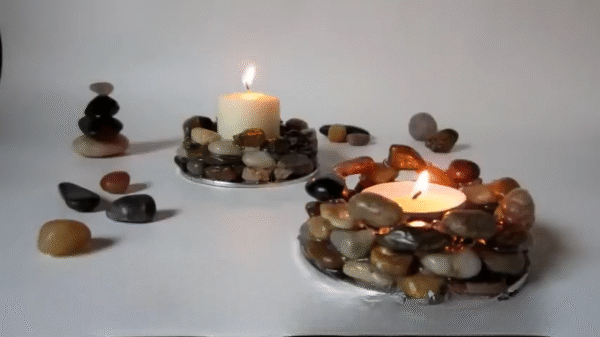 Simple DIY Stone Candle Holders For Serene Ambience