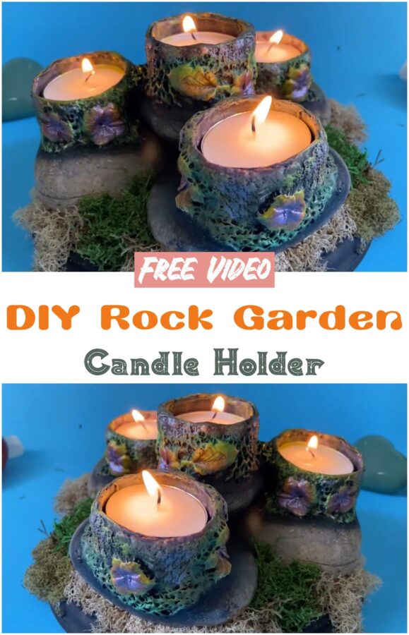 DIY Rock Garden Candle Holder