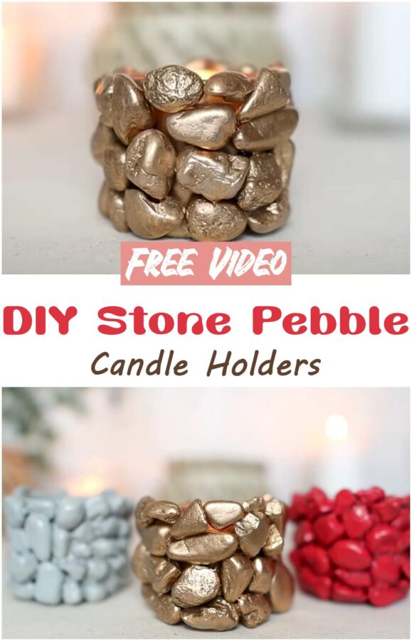 DIY StonePebble Candle Holders