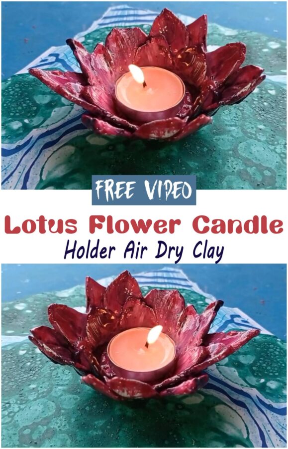Lotus Flower Candle Holder Air Dry Clay