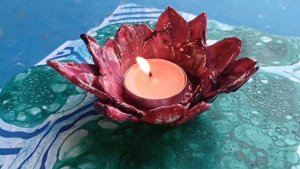 Elegant Lotus Candle Brings Calm Light And Peaceful Glow