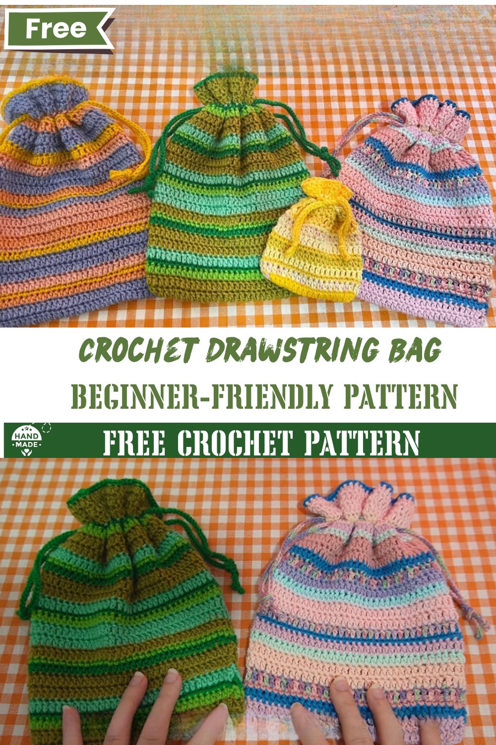 Beginner-Friendly Crochet Drawstring Bag Pattern