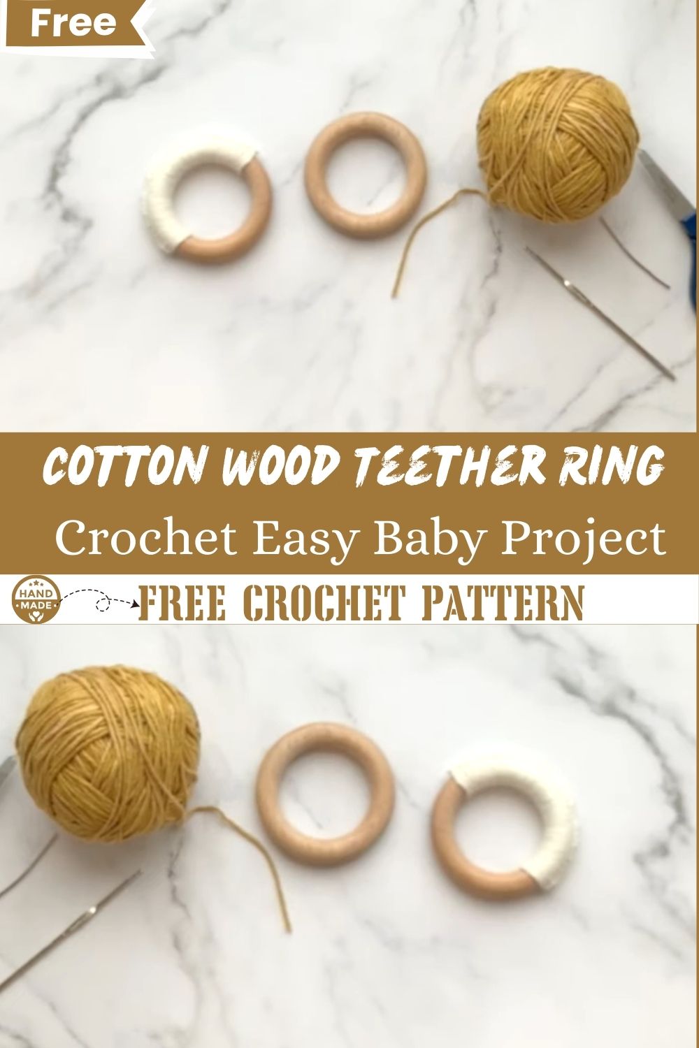 Crochet Cotton Wood Teether Ring – Easy Baby Project