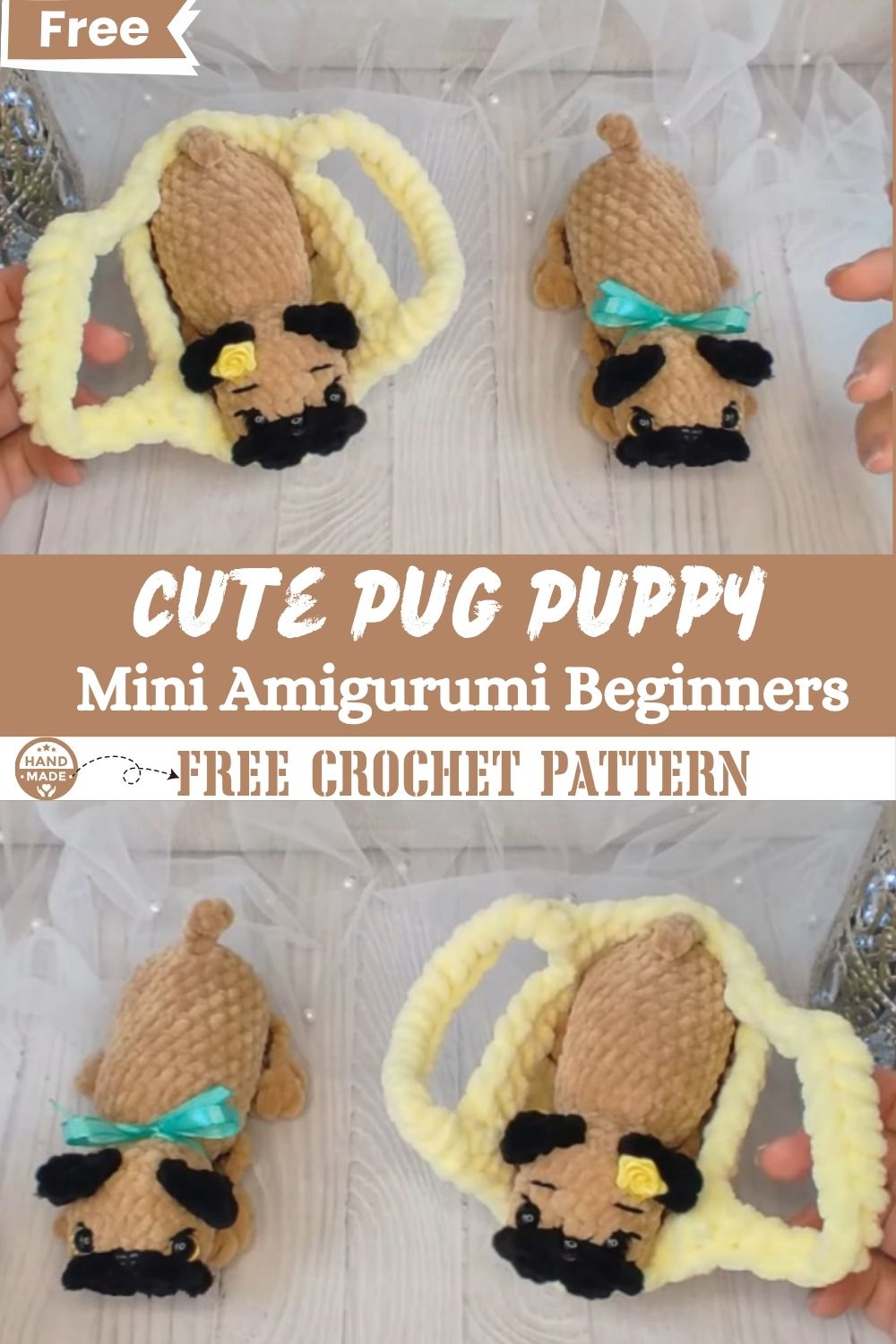 Crochet Cute Pug Puppy Mini Amigurumi for Beginners