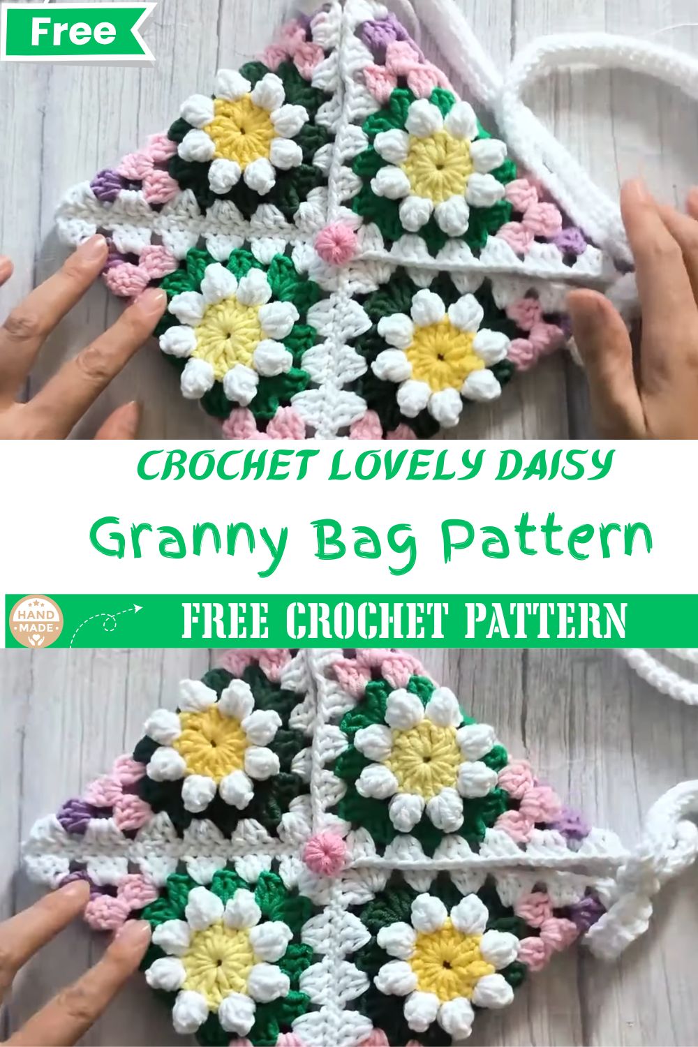 Crochet Lovely Daisy Granny Bag Easy Step-by-Step Tutorial & Pattern