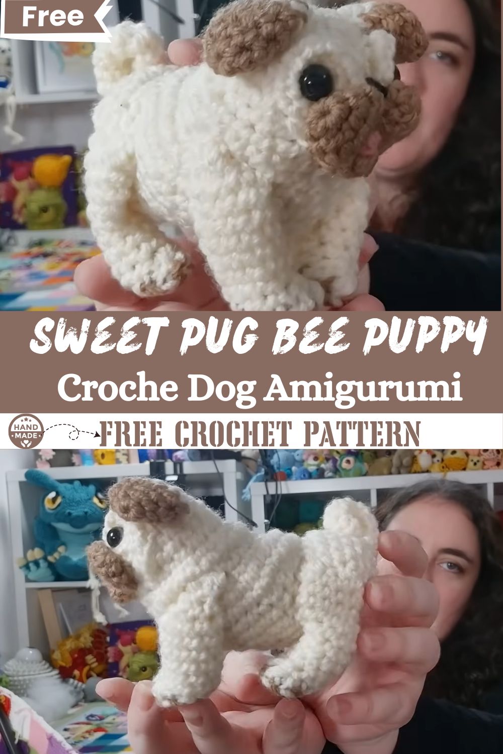 Crochet Pug Bee Puppy Sweet Dog Amigurumi Pattern