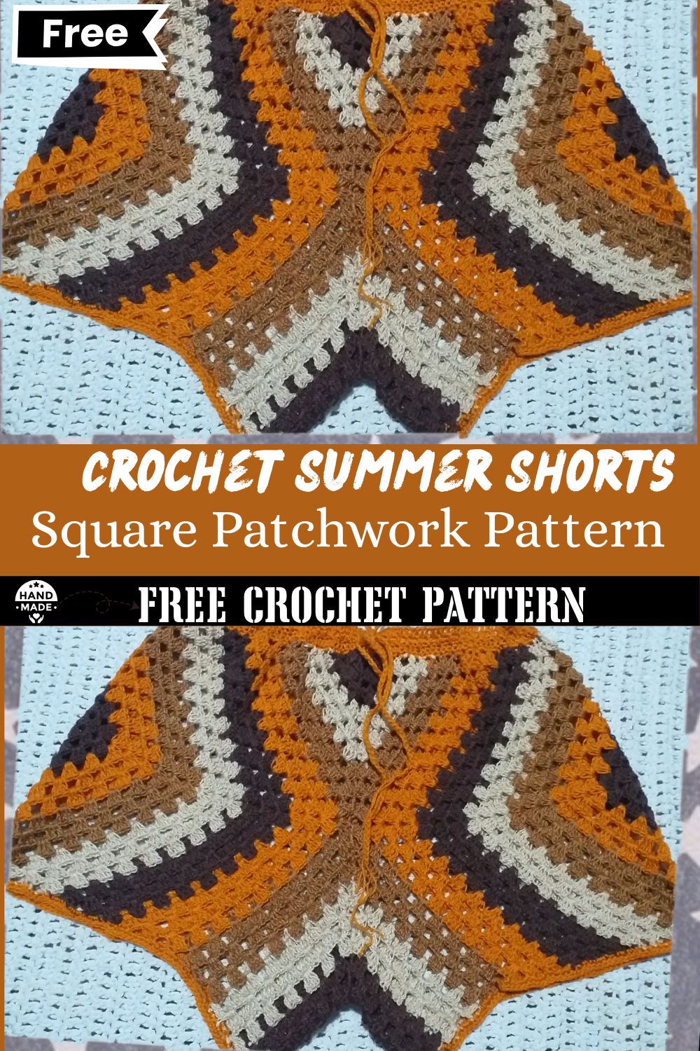Crochet Summer Shorts – Square Patchwork Pattern