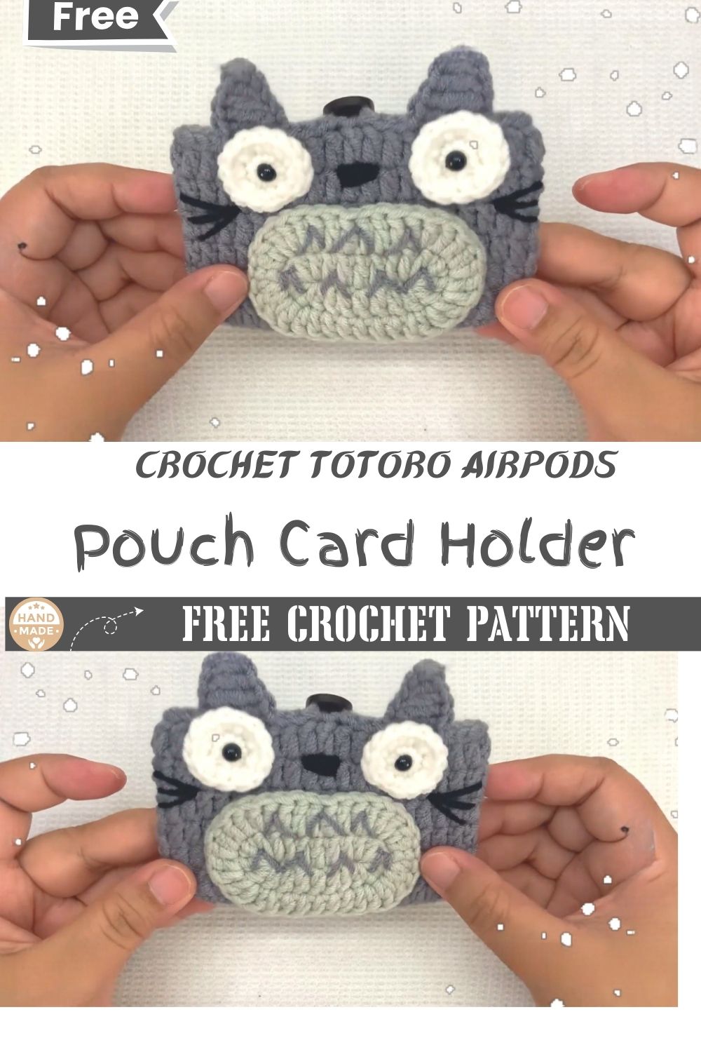 Crochet Totoro AirPods Pouch & Card Holder Easy Tutorial for Beginners