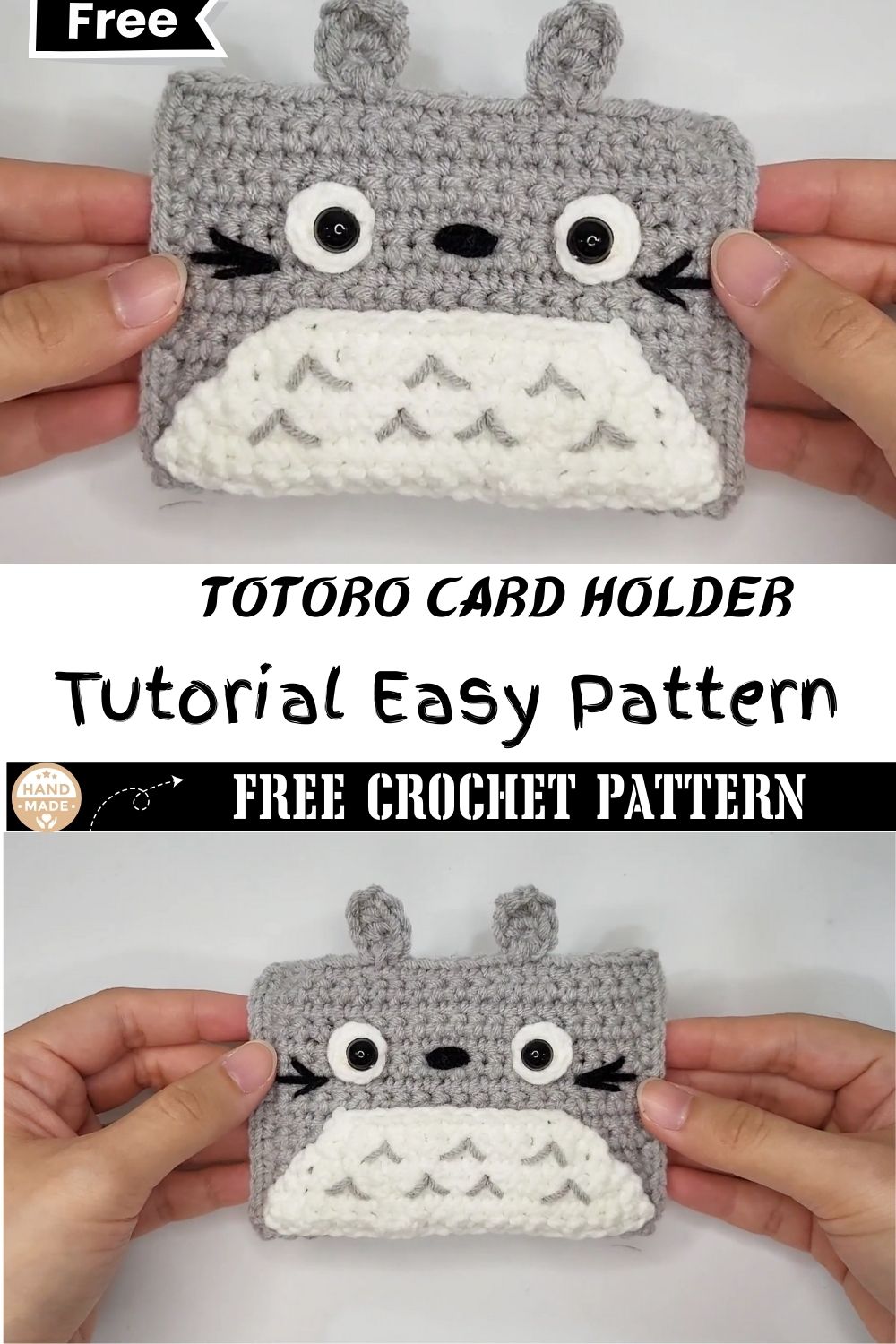 Crochet Totoro Card Holder Tutorial Free Pattern Guide