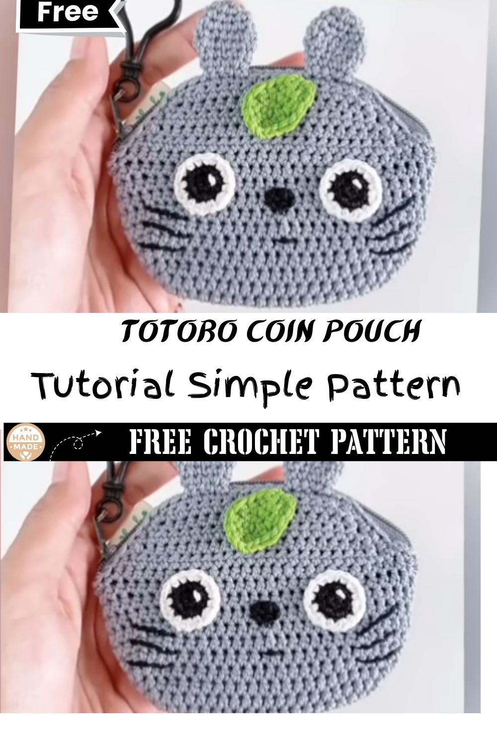Crochet Totoro Coin Pouch Tutorial Simple Pattern for Beginners