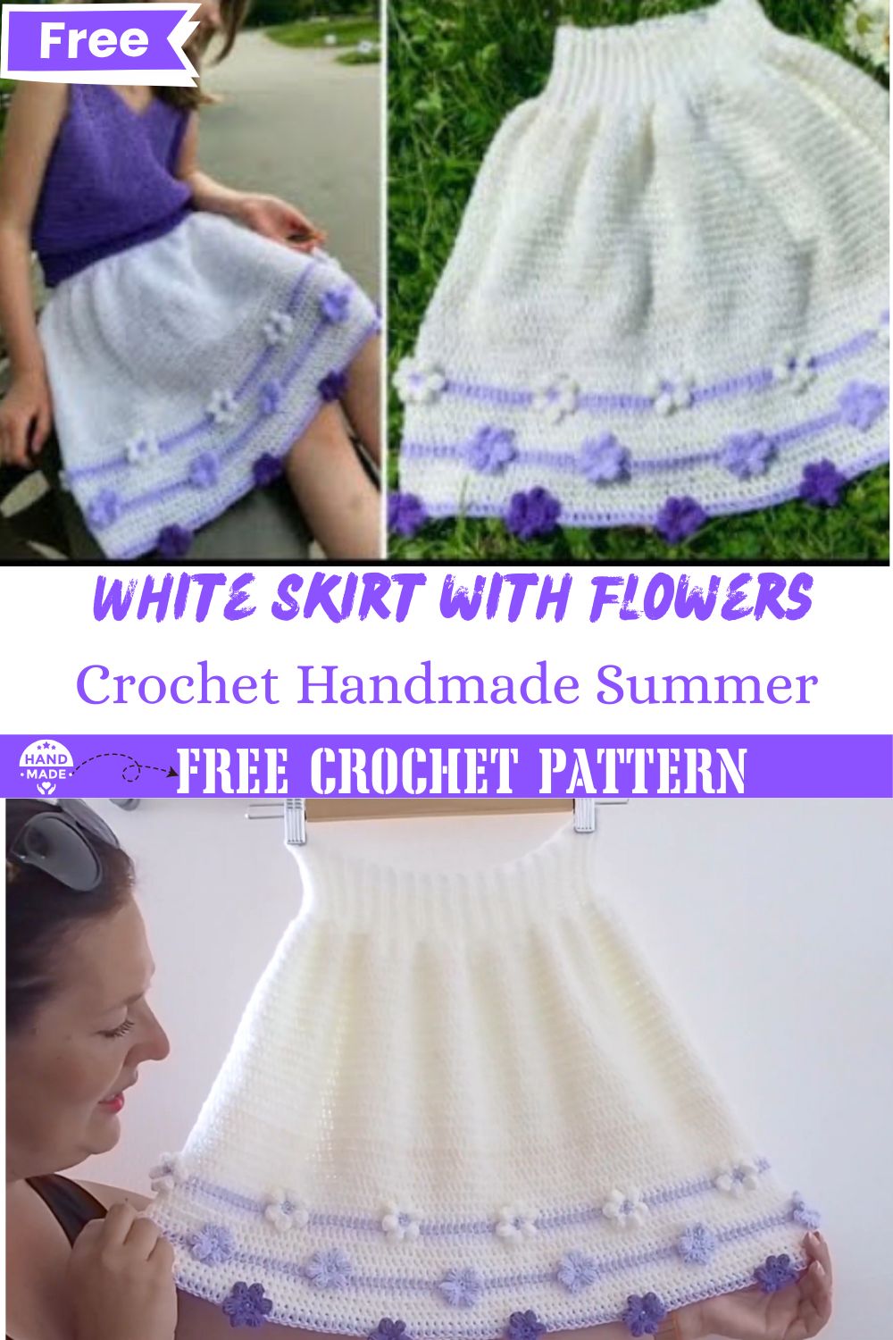 Crochet White Skirt with Flowers – Handmade Summer Outfit