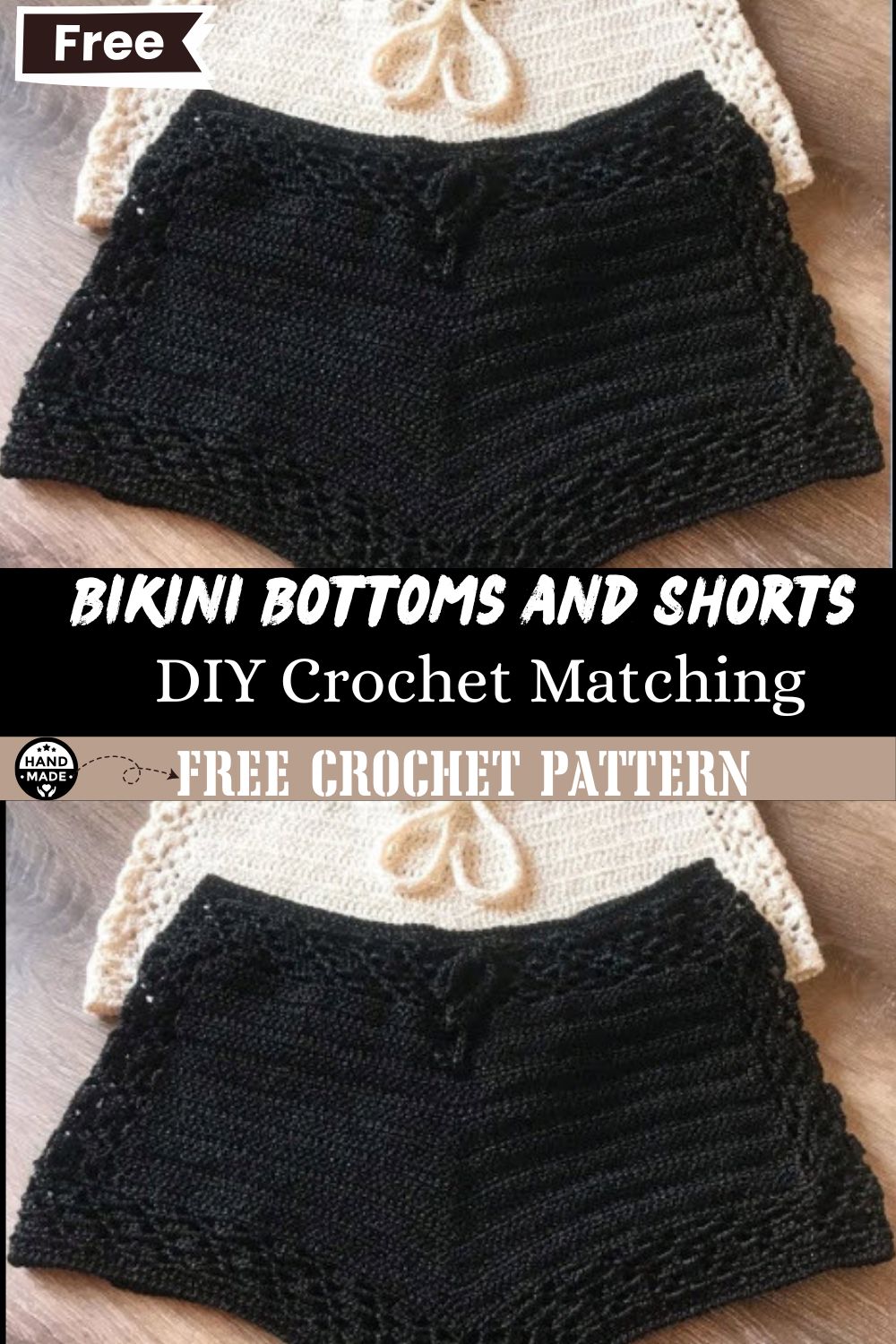 DIY Crochet Bikini Bottoms and Matching Shorts Outfit