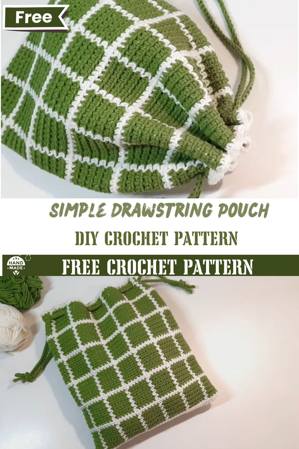 DIY Crochet Pattern Simple Drawstring Pouch
