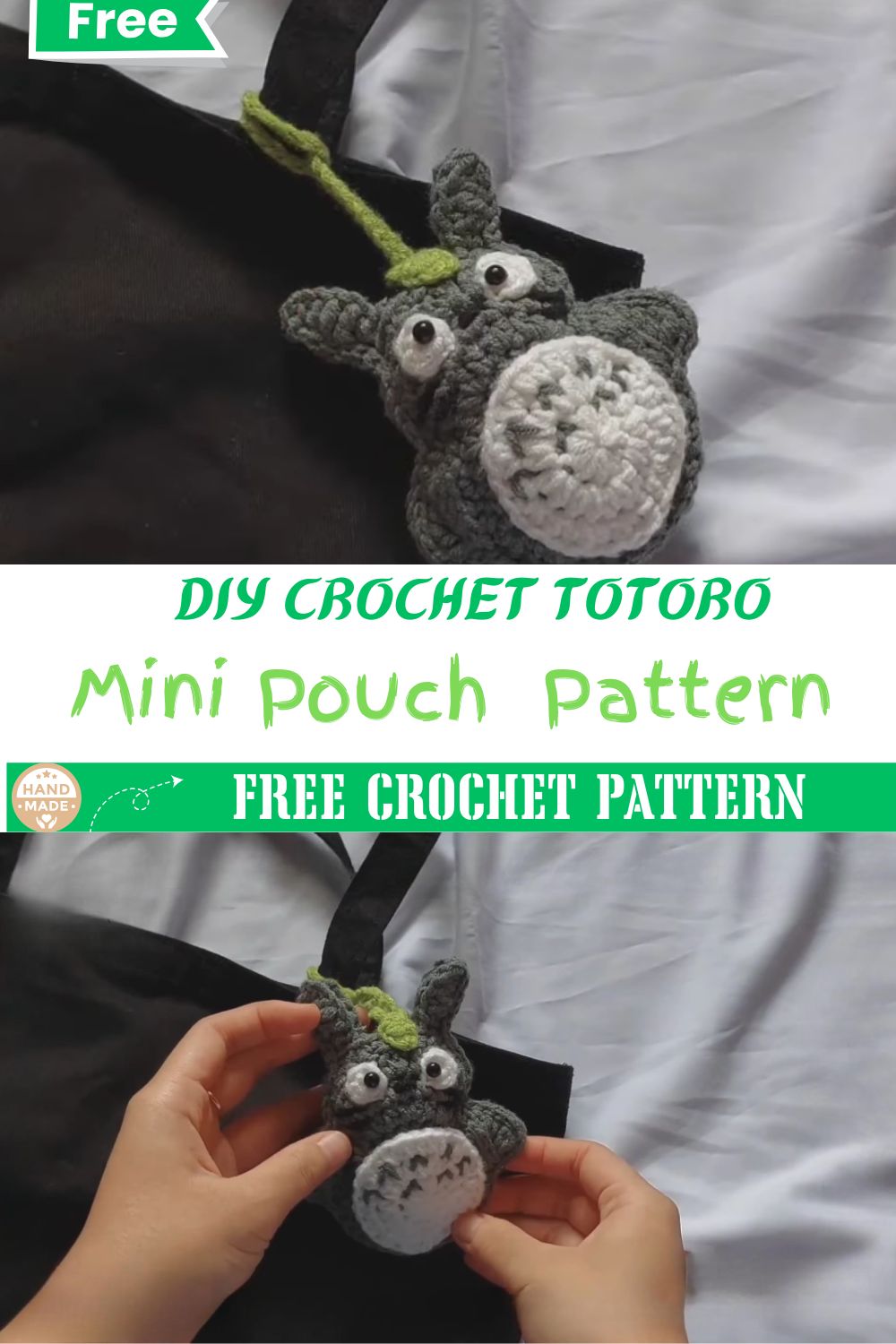 DIY Crochet Totoro Mini Pouch Easy Pattern for Beginners