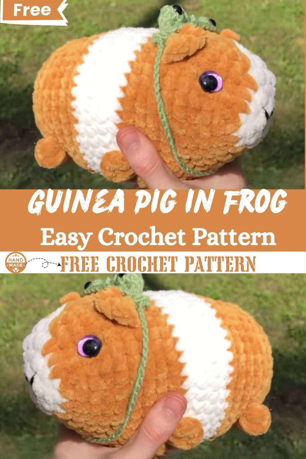 DIY Cute Guinea Pig in Frog Pajamas Easy Crochet Pattern