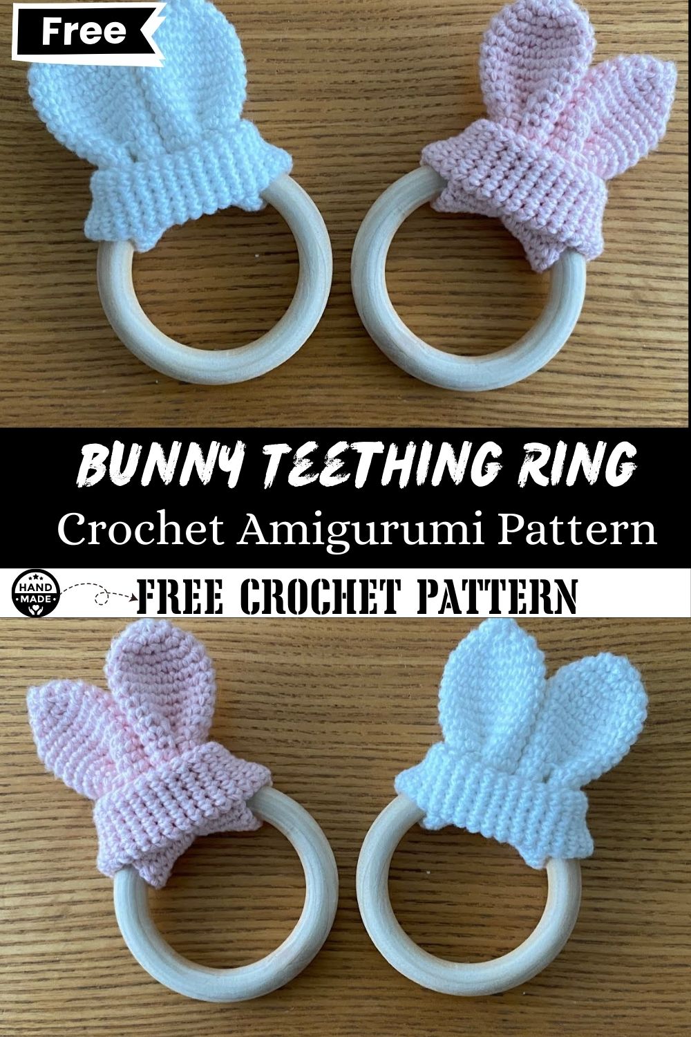 Easy Crochet Bunny Teething Ring Amigurumi Pattern