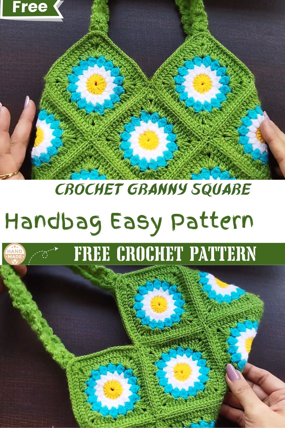 How to Crochet a Flower Granny Square Handbag Easy Pattern