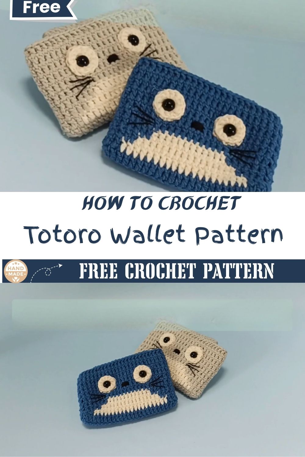 How to Crochet a Totoro Wallet Free Mini Purse Pattern