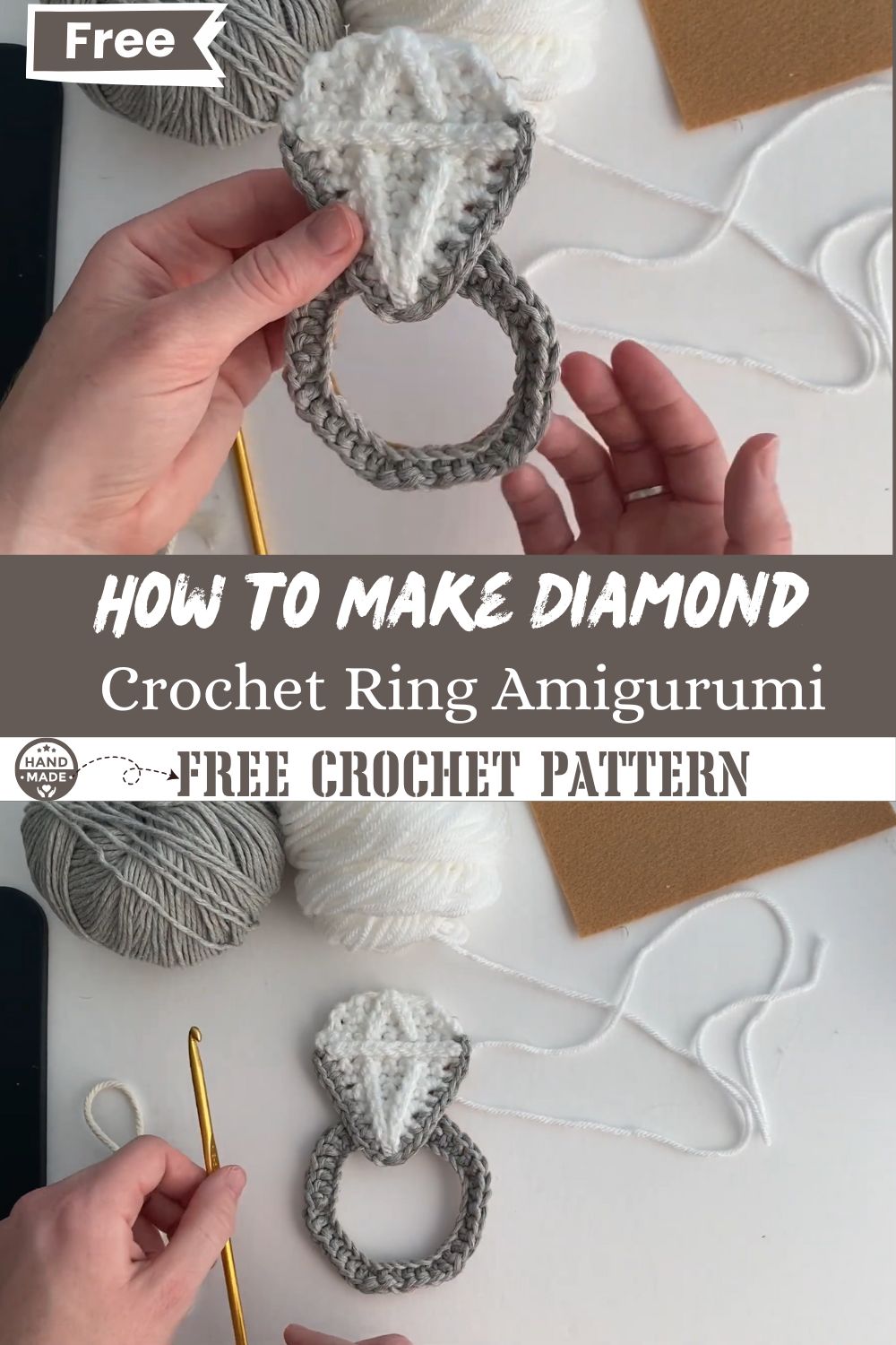 How to Make Crochet Diamond Ring Amigurumi