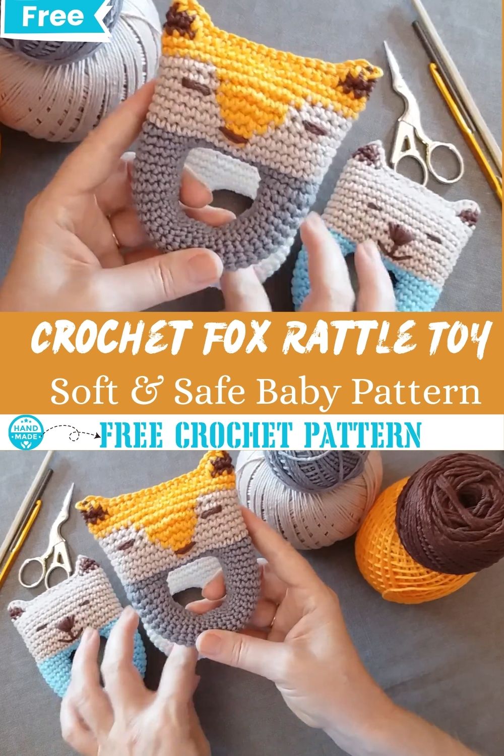 Soft & Safe Baby Toy – Crochet Fox Rattle Pattern
