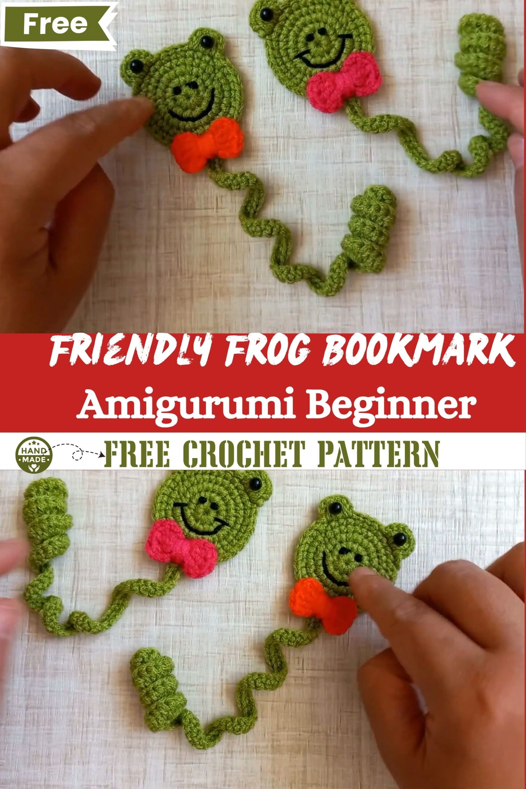 Beginner Friendly Frog Bookmark – Crochet Amigurumi Pattern