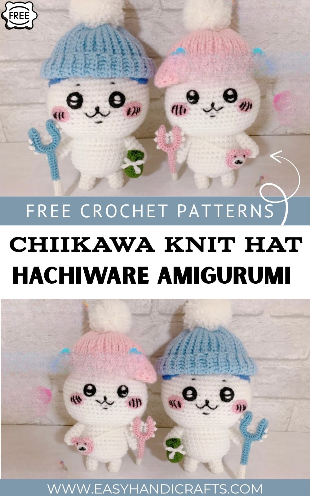 Hachiware Pattern Crochet Chiikawa Plushie Series
